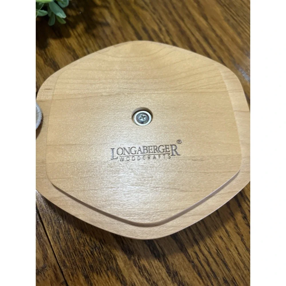 2001 Longaberger Basket Amer. Cancer Society Hope Charm Wood Lid Liner Protector